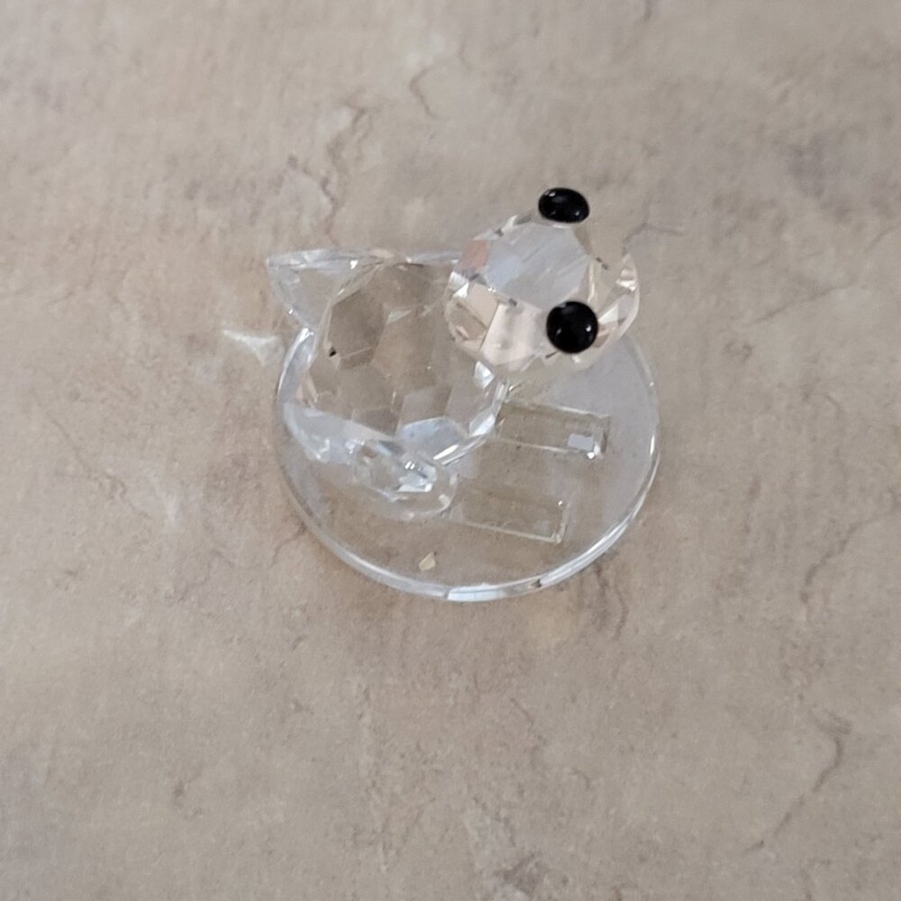Crystal Miniature Frog with Black Eyes on Lily Pad - Picture 2 of 5